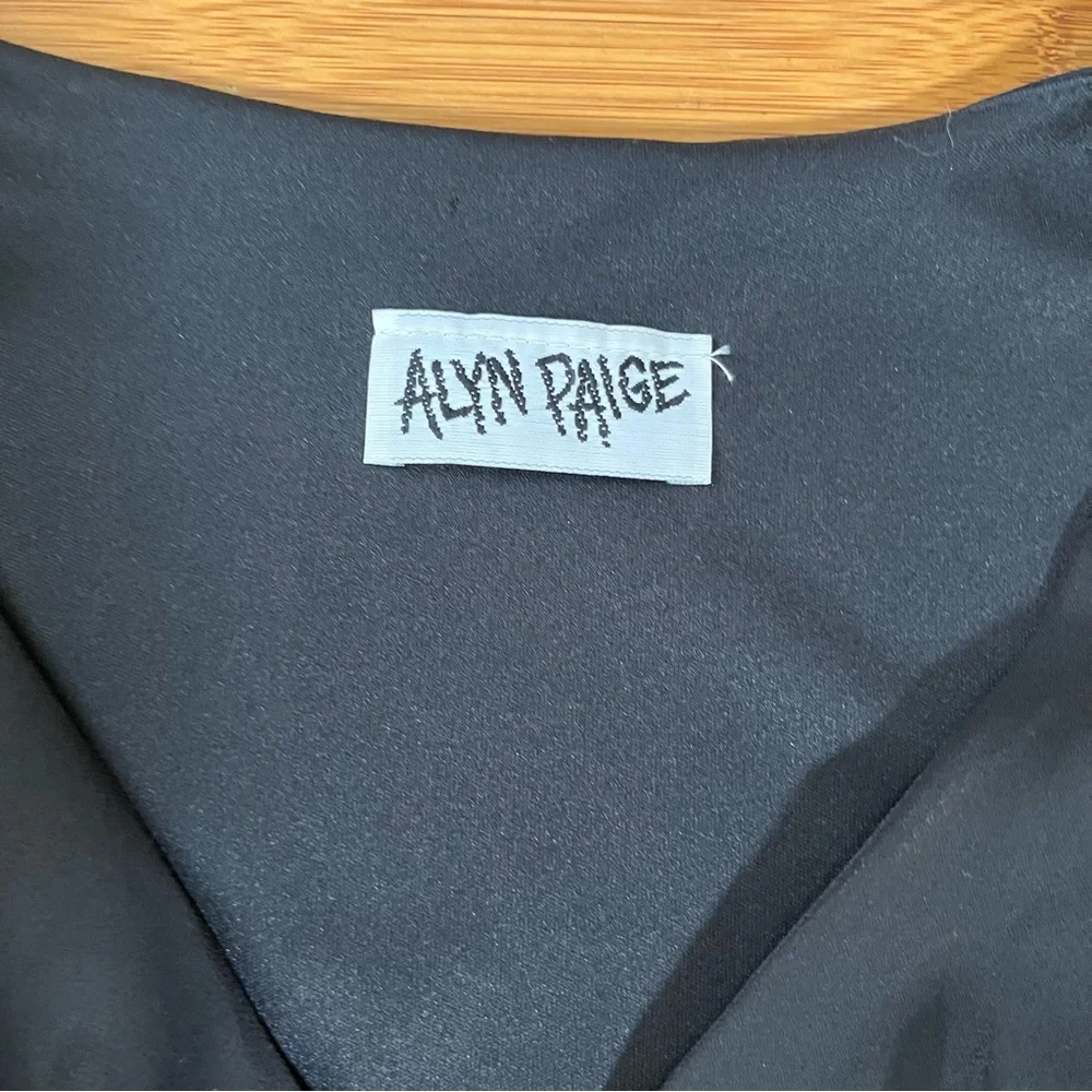 Y2K Vintage Alyn Paige Black Empire Waist Maxi Formal Dress Fairy Whimsigoth - Picture 5 of 12